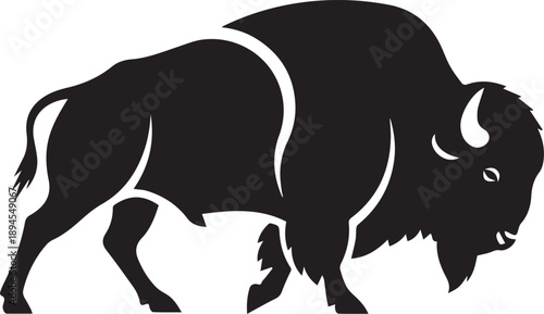 Bison Turning Silhouette