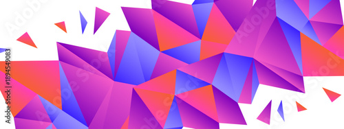 Abstract triangular mesh background with vibrant warm gradient colors