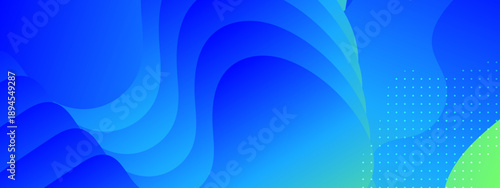 Professional blue and cyan layered fluid shapes with a side halftone dot pattern for business presentations