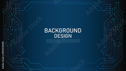 Blue Circuit Frame Technology Background for Digital and Corporate Design