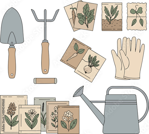 Gardening Tools and Seed Packs