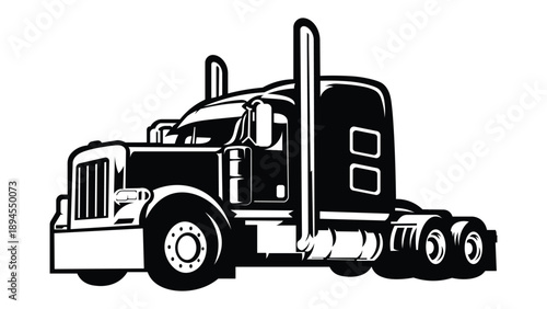 Semi Truck Illustration for Logistics, Transportation, and Freight Concept
