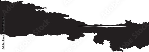 Black Silhouette on White Background with Light Effect