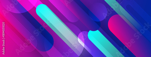 Abstract modern background with colorful diagonal rounded shapes and glowing lines creating speed and motion