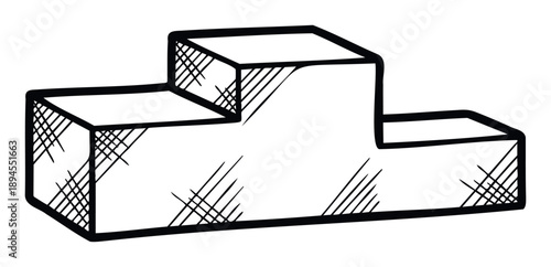 Hand drawn sketch of a winners podium representing success and achievement, perfect for sports events, business recognition, or educational materials