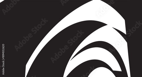 Modern abstract white logo on black background design concept