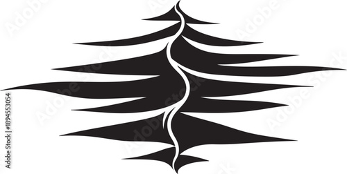 Abstract Black and White Graphic Design Element Illustration