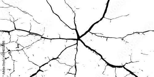 An abstract grunge texture featuring a closeup of old cracked paint on a rough concrete wall and dry broken stone patterns across a dirty white plaster surface