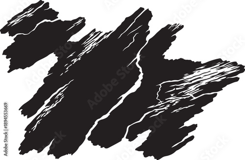 Black and white abstract art brush stroke design element