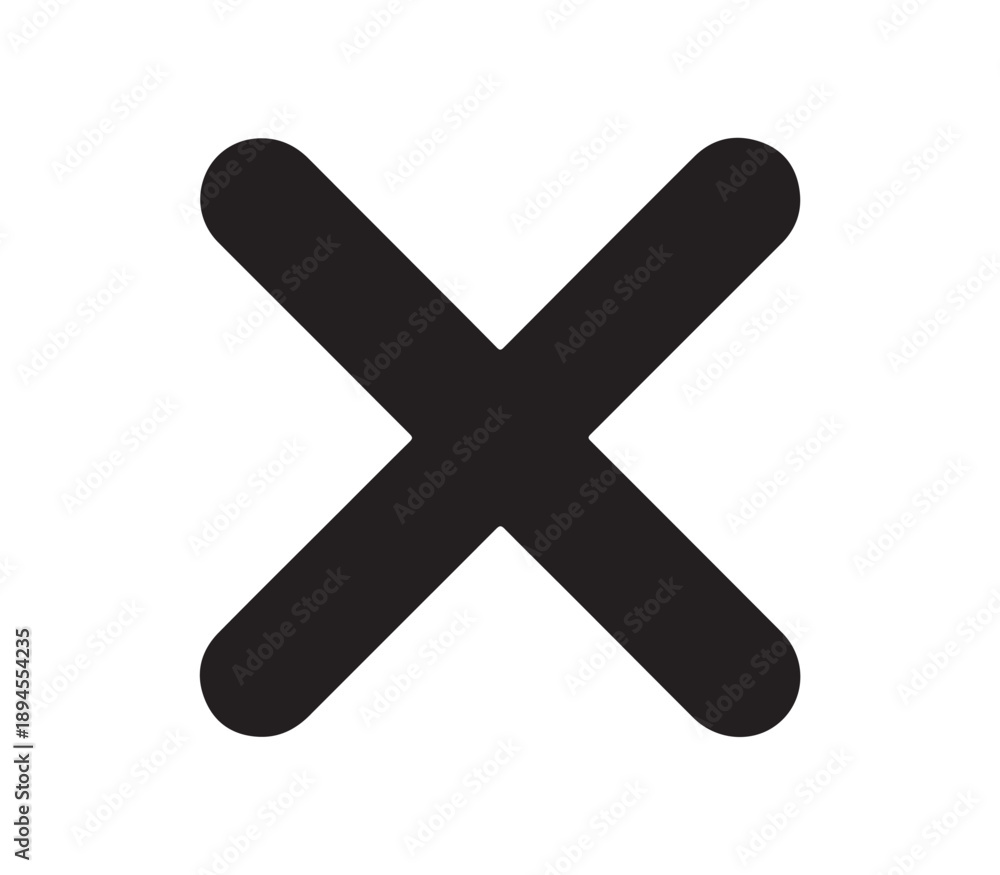 Obraz premium A large black X symbol on a white background