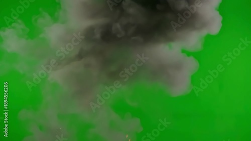 Green Screen muzzle flash gunshot high quality 4k footage scene 2 with distortion, overlay, glitch, static noise, scan lines on black background, animated video loop