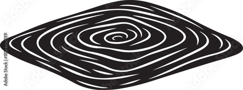 Black and white abstract concentric square spiral design pattern