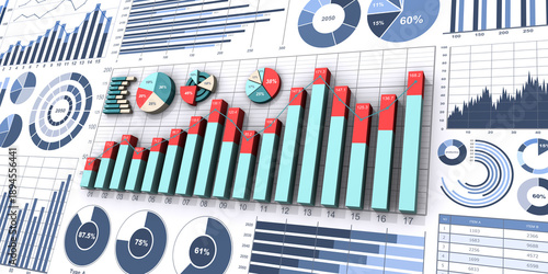 3Dと2Dのビジネグラフとチャート
