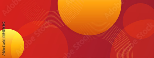 Bold warm colored background with overlapping circles and thin golden linear curves for energy branding