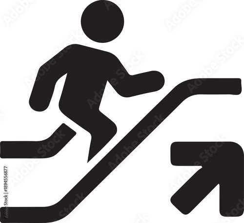 Person running up stairs