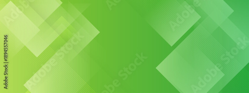 Vibrant green abstract background with layered geometric squares and diagonal lines representing growth and sustainable technology