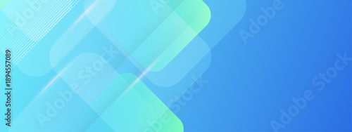 Refreshing cyan and blue abstract background with floating rounded square shapes and subtle light lines for medical or tech web