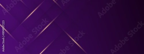 Regal purple and violet abstract background with overlapping diagonal layers and bright light lines for high-end design
