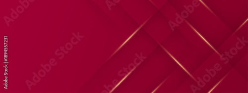 Luxurious maroon red abstract background featuring diagonal geometric layers and elegant golden light streaks for premium brands
