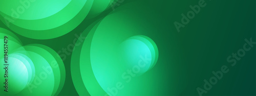 Vibrant green aesthetic background with layered glowing circular shapes