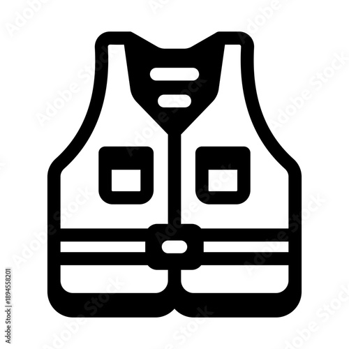 A line style icon showing life jacket