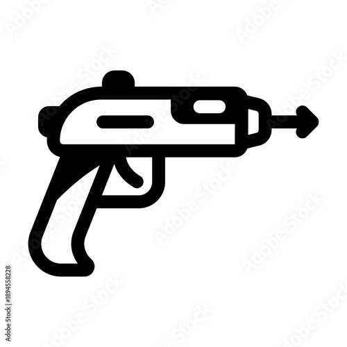 Glyph style icon showing a harpoon gun
