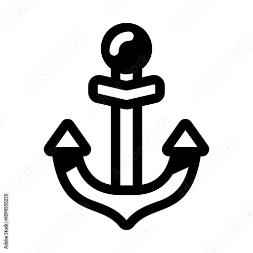 Glyph style icon showing a ship anchor