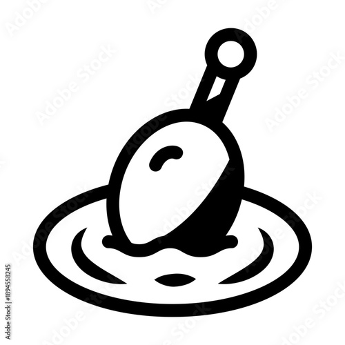A linear style icon representing fishing bobber