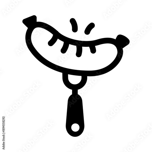 Glyph style icon showing a barbeque