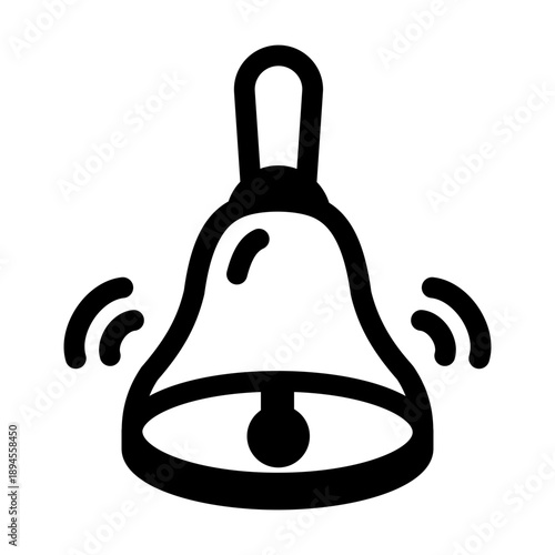 Line style icon depicting a school bell