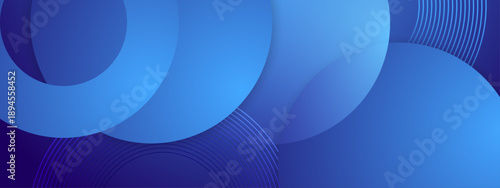 Professional deep blue gradient background with layered circles and delicate line accents for business presentation