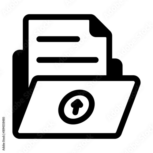 Line style icon depicting assignment upload