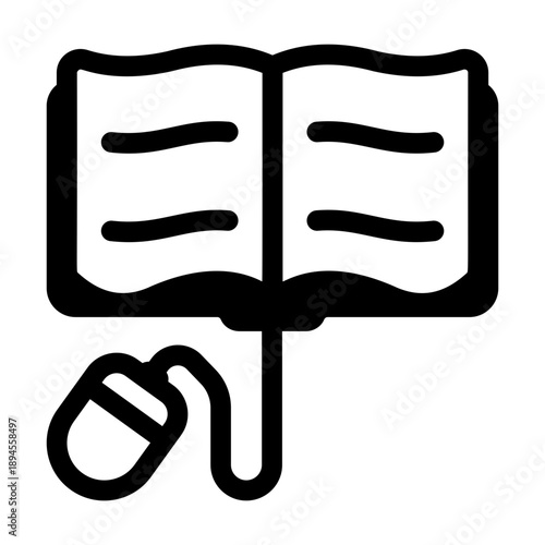 A linear style icon showing e learning