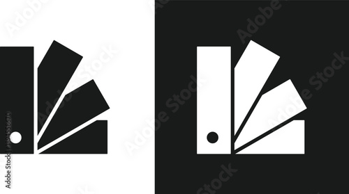 Color Fan Symbols. Pantone swatchbook icon. Creative studio and art icons. Commercial and publishing policy signs. Color swatch fan symbol 
