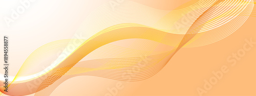 Vibrant orange and yellow flowing wavy lines creating a warm energy feel on light backdrop