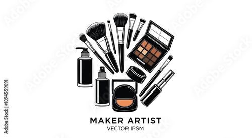 Vector makeup and cosmetics icon set