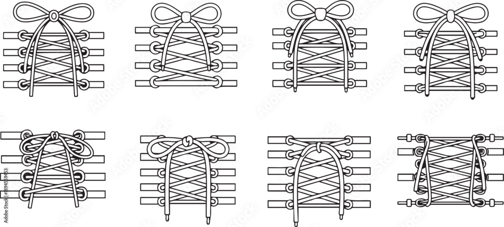 Φωτογραφία Corset lacing techniques black and white line fashion