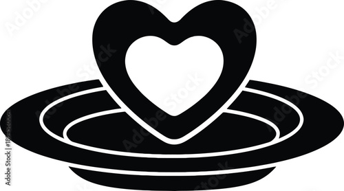 Heart shape in the center of a circular design