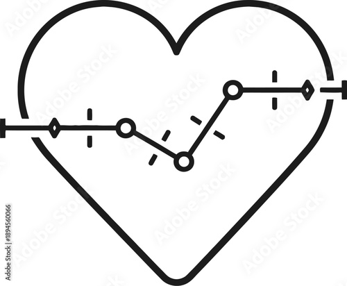 Heart rate monitor line icon
