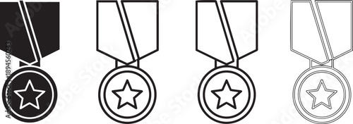 Star medals in black and white stars awards