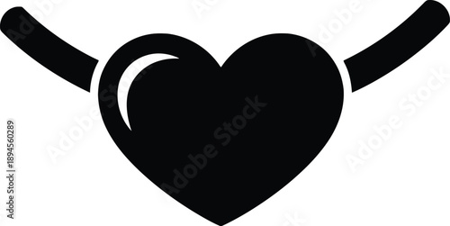 Black heart shape with two arms
