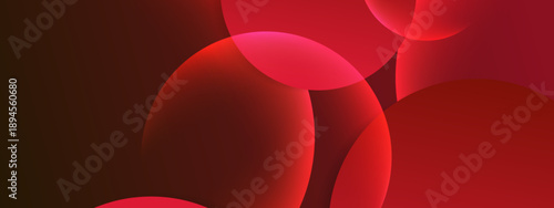 Energetic red background with overlapping circle shapes and glowing bokeh lighting effects