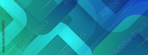 High-energy cyan and blue background with slanted geometric shapes and digital line patterns