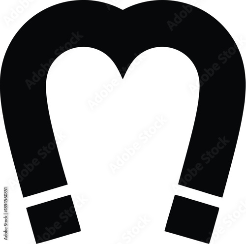 Black horseshoe on white background