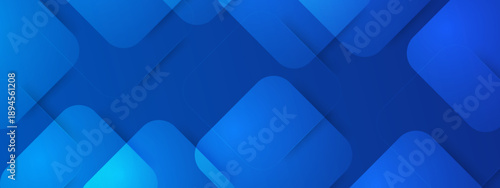 High quality blue abstract background with floating transparent rounded squares and subtle lighting effects for digital screens