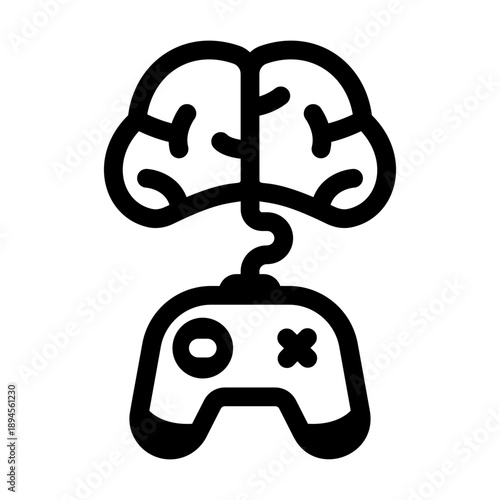 Line style icon showing thought control