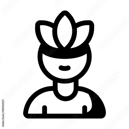 Glyph style icon representing inner peace