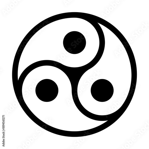 Line style icon depicting yin yang