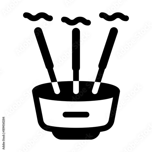Glyph style icon representing incense