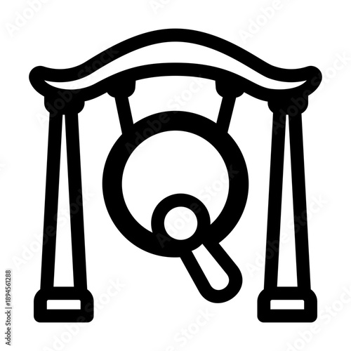 Line style icon depicting a gong